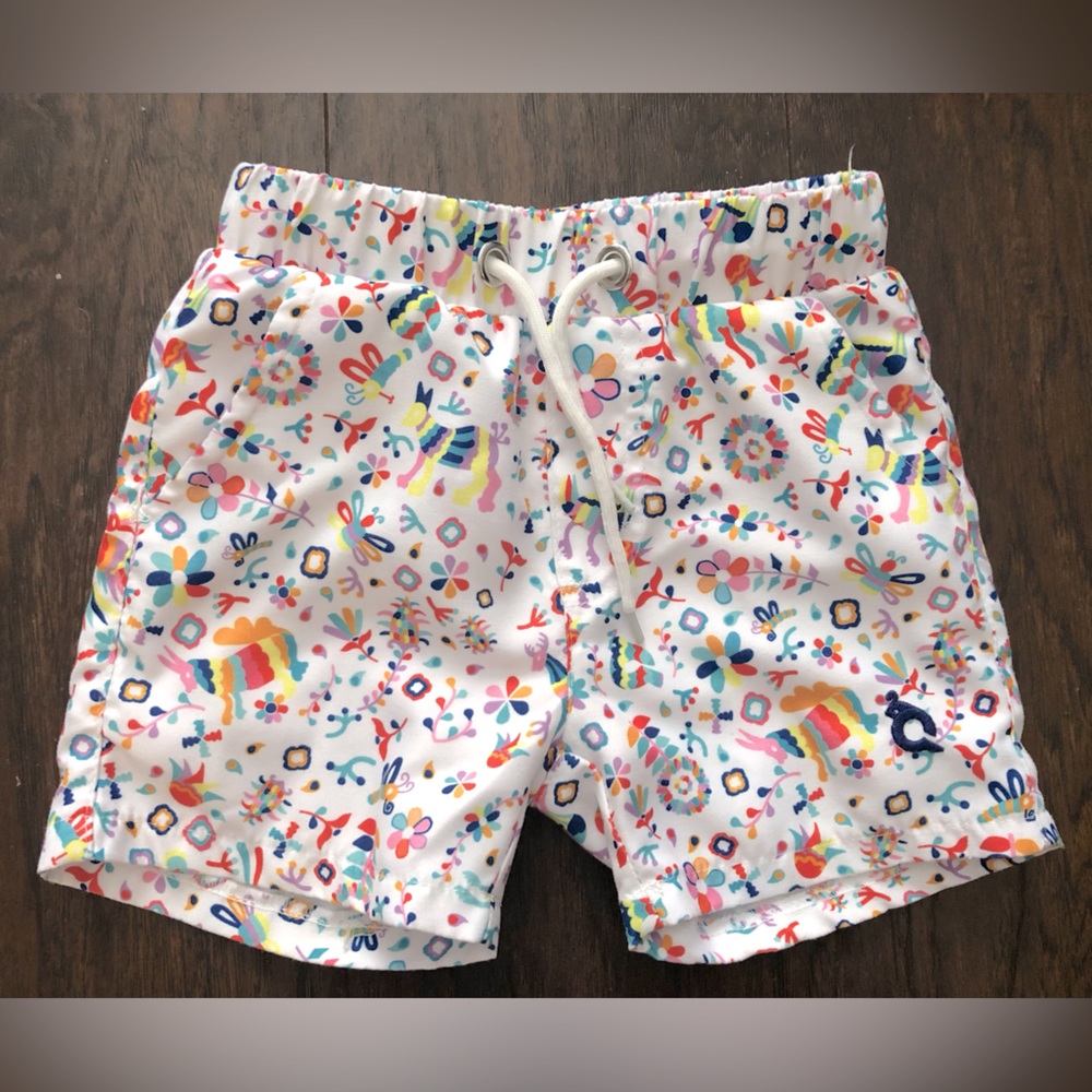 EUC Blue Quail Otomi Swim Trunks 2t